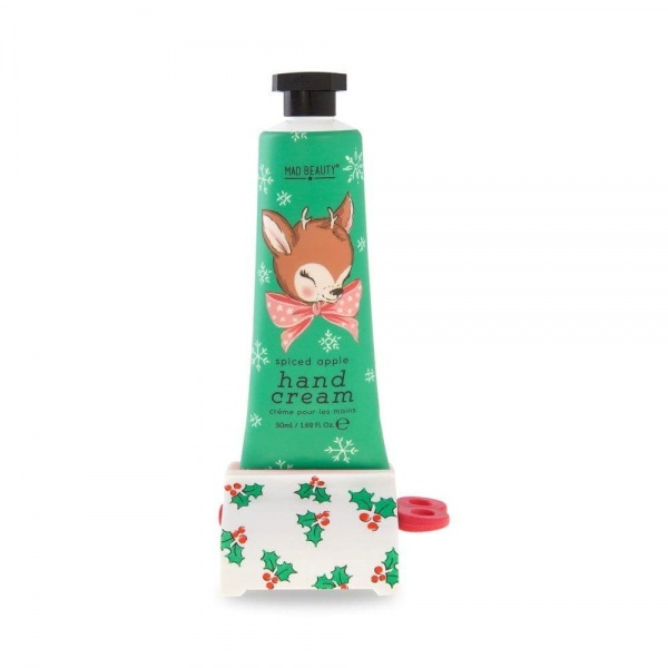 Retro Deer Spiced Apple Scented Christmas Hand Cream Gift Set Mad Beauty 50ml