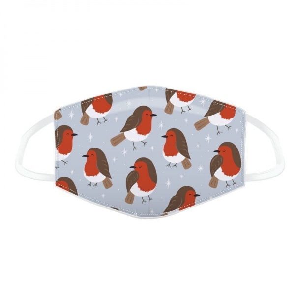 Robin Christmas Reusable Adult Face Covering Washable 2 Layer Soft Mask