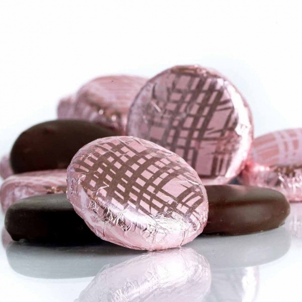 Rose Cremes - Fondant Creams Pink Foiled Whitakers Chocolates 400g