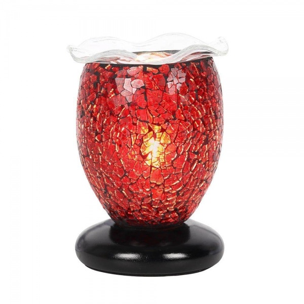 Ruby Red Crackle Glass - Electric Fragrance Lamp Busy Bee Candles