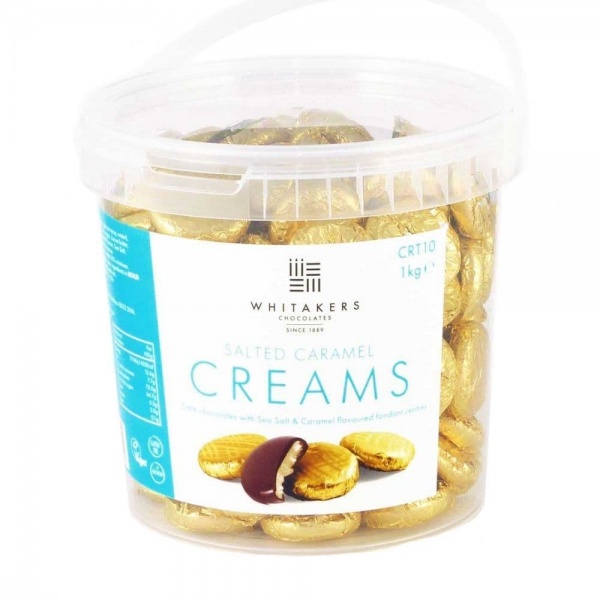 Salted Caramel Cremes - Fondant Creams Gold Foiled Whitakers Chocolates 1kg