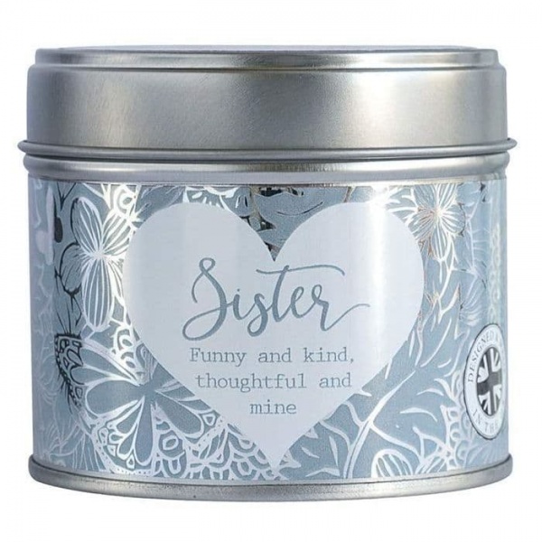 Sister Linen Scented Candle Tin Said With Sentiment Arora Design