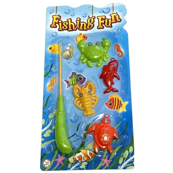 Small Hooked Fish & Rod Set Fishing Game