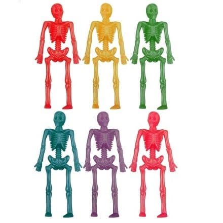 Small Stretchy SKELETON Halloween - Assorted Colours (1 Supplied)