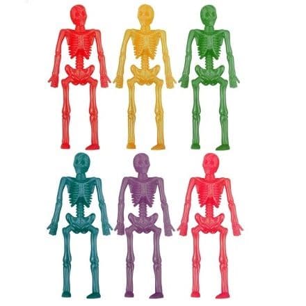 Small Stretchy SKELETON Halloween - Assorted Colours (1 Supplied)