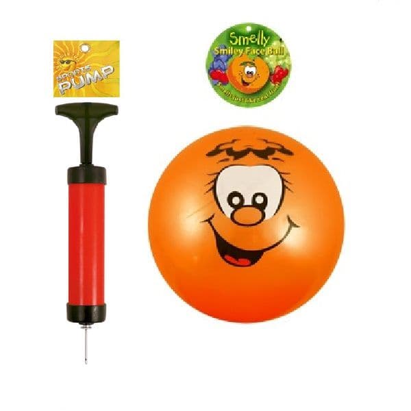 Smelly Fruits Smiley Face Foot Ball 25cm and Sports Pump Set (Random Colours)