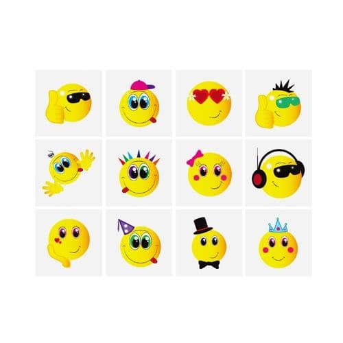 Smiley Face - Pack of 12 Mini Tattoos