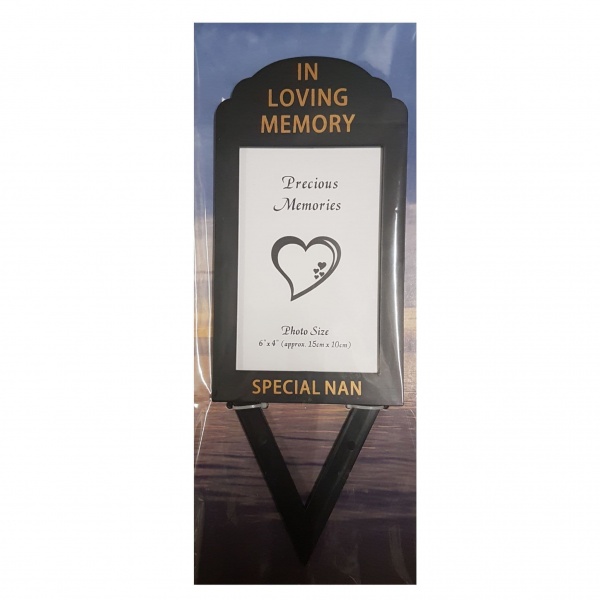 Special Nan In Loving Memory - Photo Frame Holder Memorial Grave Spike By David Fischhoff