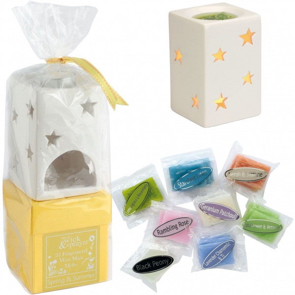 Spring & Summer - Mini Wax Melts & Burner Gift Box Set - On A Wick & A Prayer