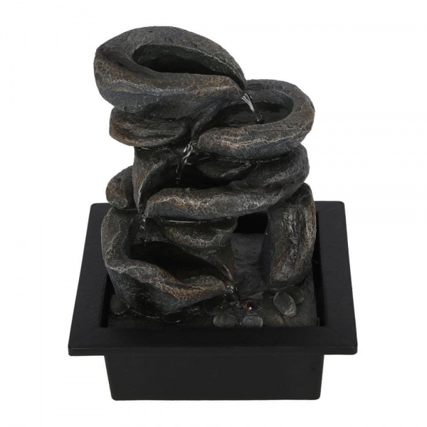 Stacked Rocks Indoor Tabletop LED Water Feature Fountain