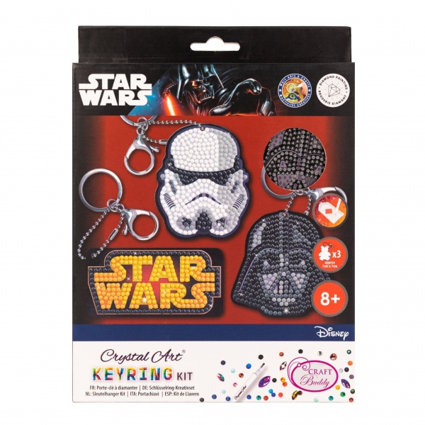 Star Wars Set of 3 Keyrings - Crystal Art Kit Craft Buddy