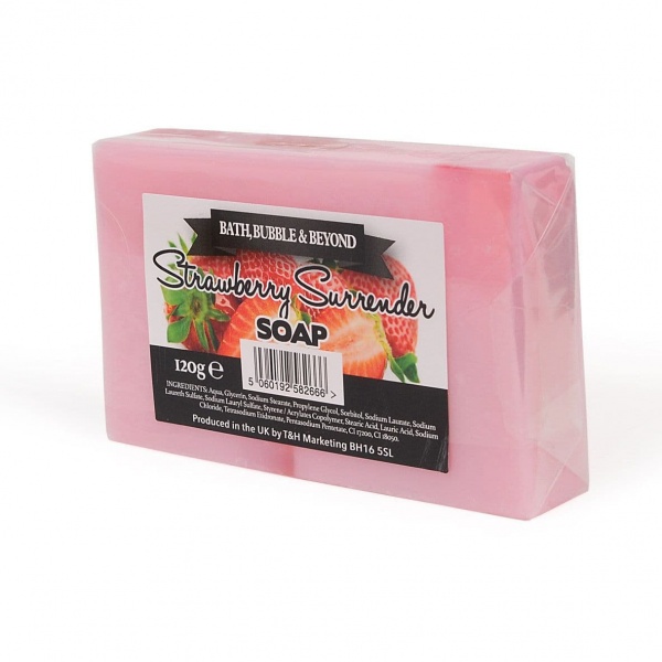 Strawberry Surrender Yoghurt Glycerin Soap Slice - Bath Bubble & Beyond 120g