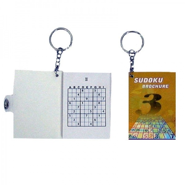 Sudoku Puzzle Book Brochure Novelty Keyring