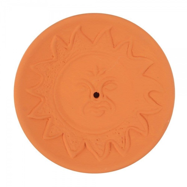 Sun Natural Terracotta Incense Holder Plate Garden Gift Spirit of Equinox