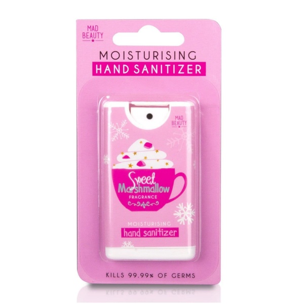 Sweet Marshmallow Pink Festive Christmas Cups Moisturising Hand Sanitizer Spray  15ml Mad Beauty