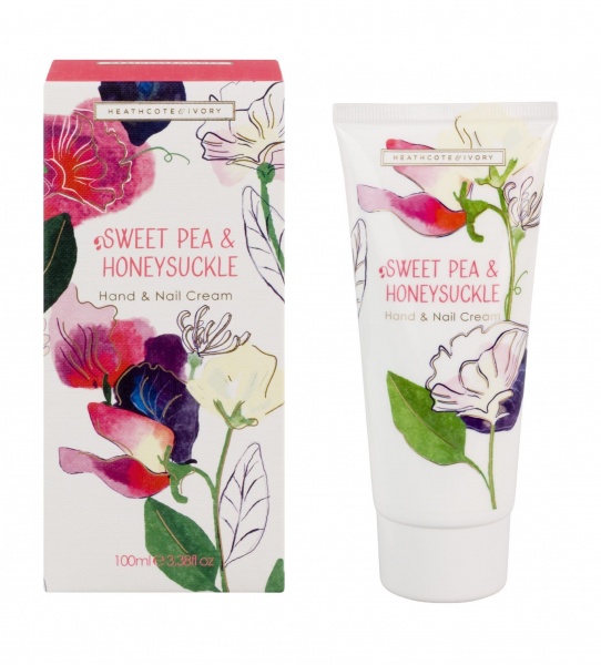 Sweet Pea & Honeysuckle Hand & Nail Cream 100ml Heathcote & Ivory