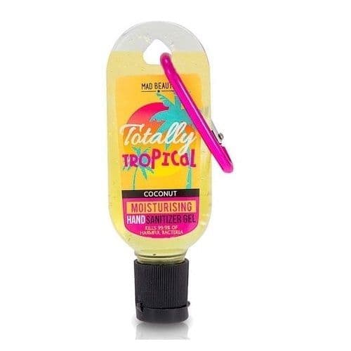 Totally Tropical Coconut Clip & Clean Moisturising Travel Hand Sanitizer Gel 30ml Mad Beauty