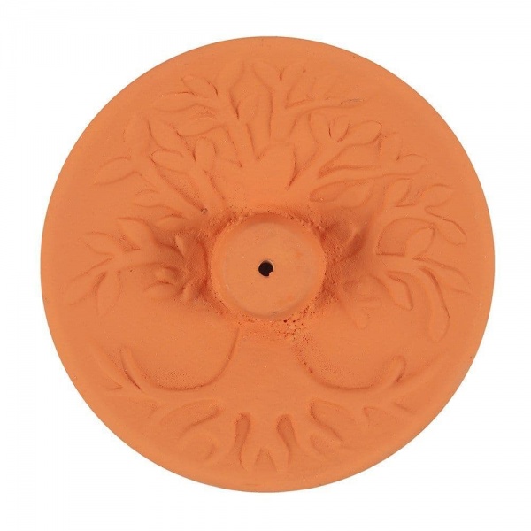 Tree of Life Natural Terracotta Incense Holder Plate Garden Gift Spirit of Equinox