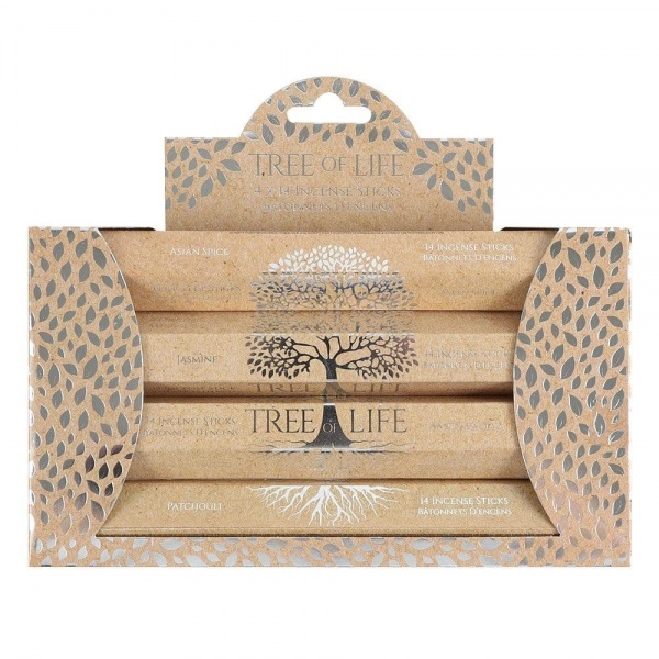 Tree Of Life Scents 4 Pack Incense Sticks Gift Set (Asian Spice, Jasmine, Sandalwood & Patchouli)