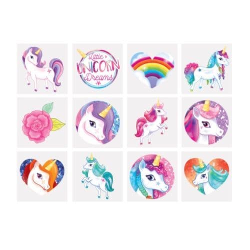 Unicorns  - Pack of 12 Mini Tattoos