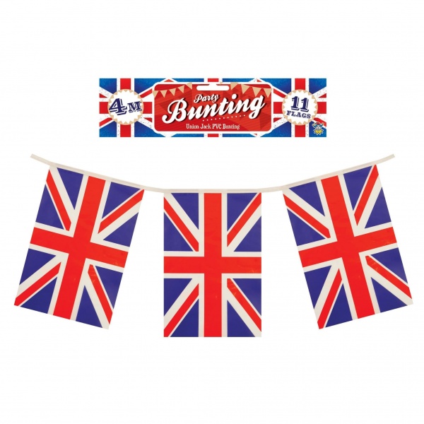 Union Jack 11 Flags PVC Party Bunting Henbrandt 4m