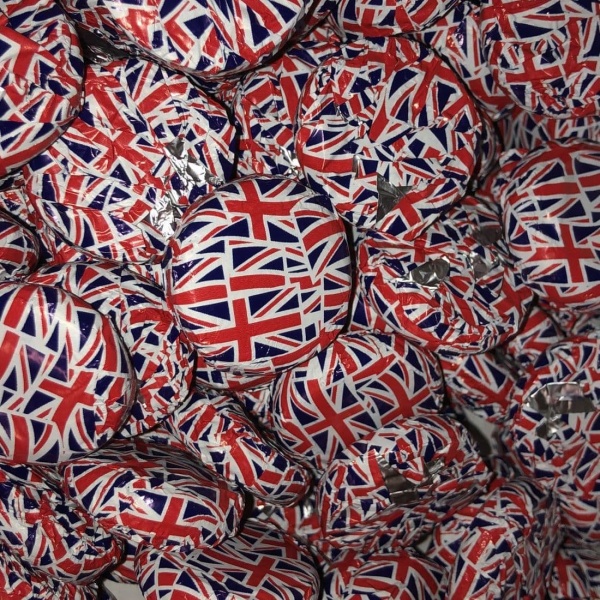 Union Jack Foiled Mint Cremes - Fondant Creams  Whitakers Chocolates 1kg