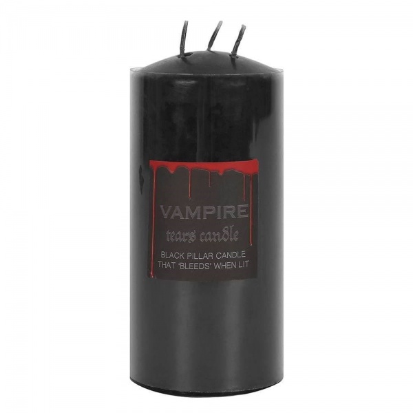 Vampire Tears Black & Red Blood 6'' Triple Wick Pillar Candle