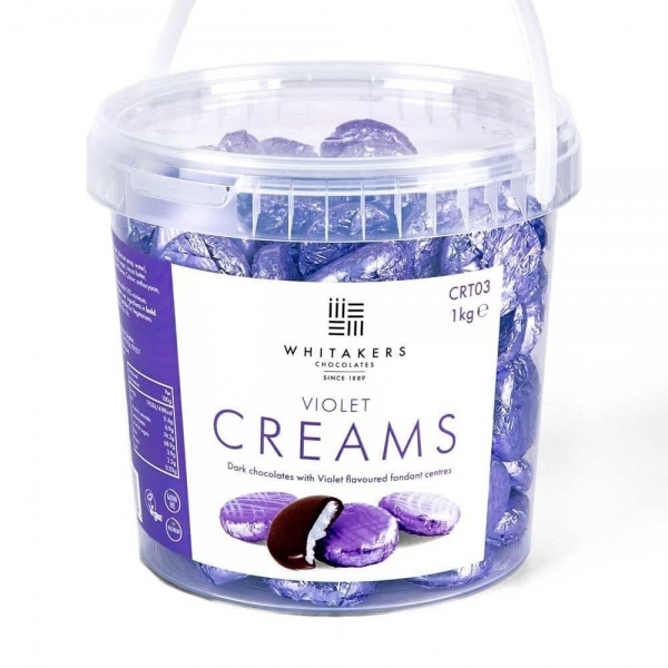 Violet Cremes - Fondant Creams Lilac Foiled Whitakers Chocolates 1kg
