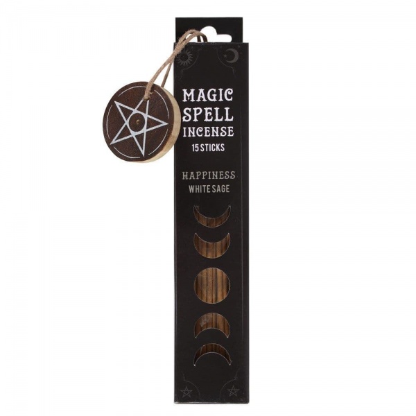 White Sage Happiness Magic Spell Incense Sticks & Holder Spirit of Equinox