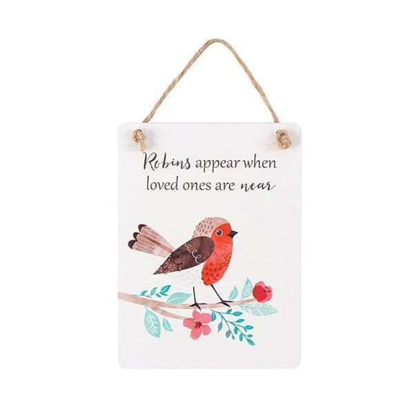 Winter Robin Mini Wooden Sign - 4 Different Designs Available