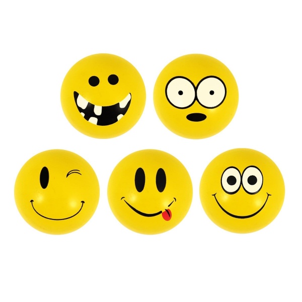 Yellow Emoji Balls - Assorted Designs Bouncy Jet Ball 32mm