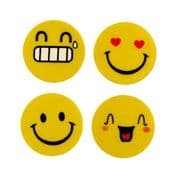 Yellow Smiley Faces - Novelty Erasers Rubbers (Set of 4)