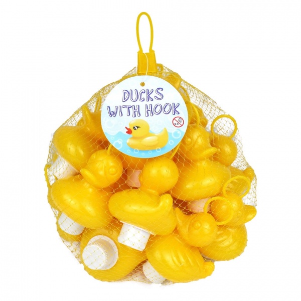 Yellow Weighted Ducks With Hooks Garden Game Bath Toy Henbrandt (Pack of 20)
