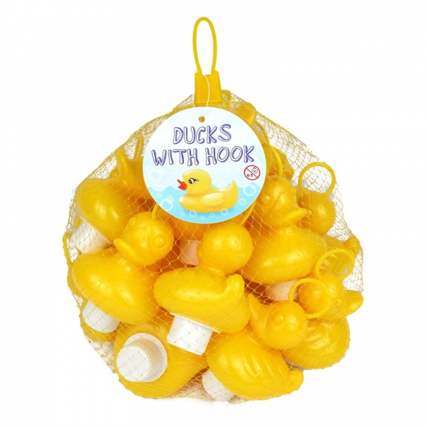 Yellow Weighted Ducks With Hooks Garden Game Bath Toy Henbrandt (Pack of 20)