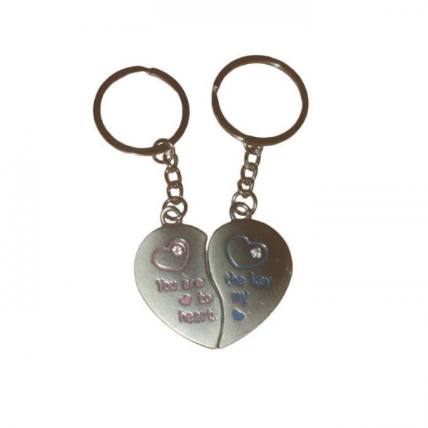 You Are The Key To My Heart - Love Split Heart 2 Piece Stainless Steel Keyring