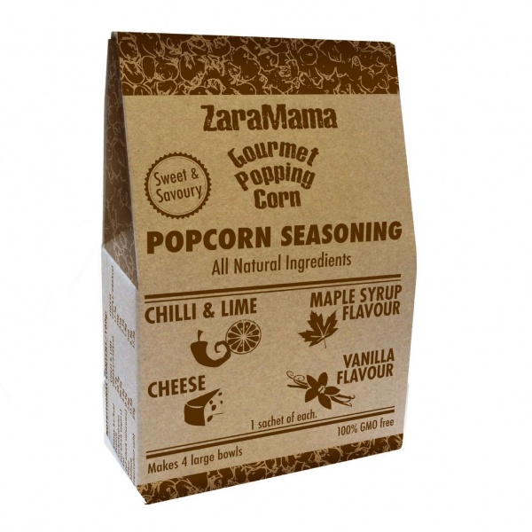 ZaraMama Mixed Popcorn Seasoning 40g - Chilli Lime, Maple Syrup, Cheese & Vanilla