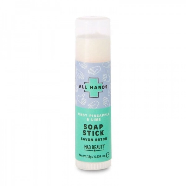 Zingy Pineapple & Lime Scented All Hands Pocket Soap Stick 18g Mad Beauty